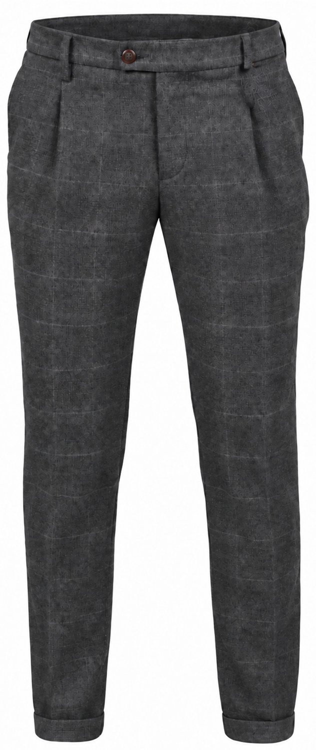 Alberto Barista Wool Chino Glencheck Antraciet - Maat W 33 - L 34 - Heren