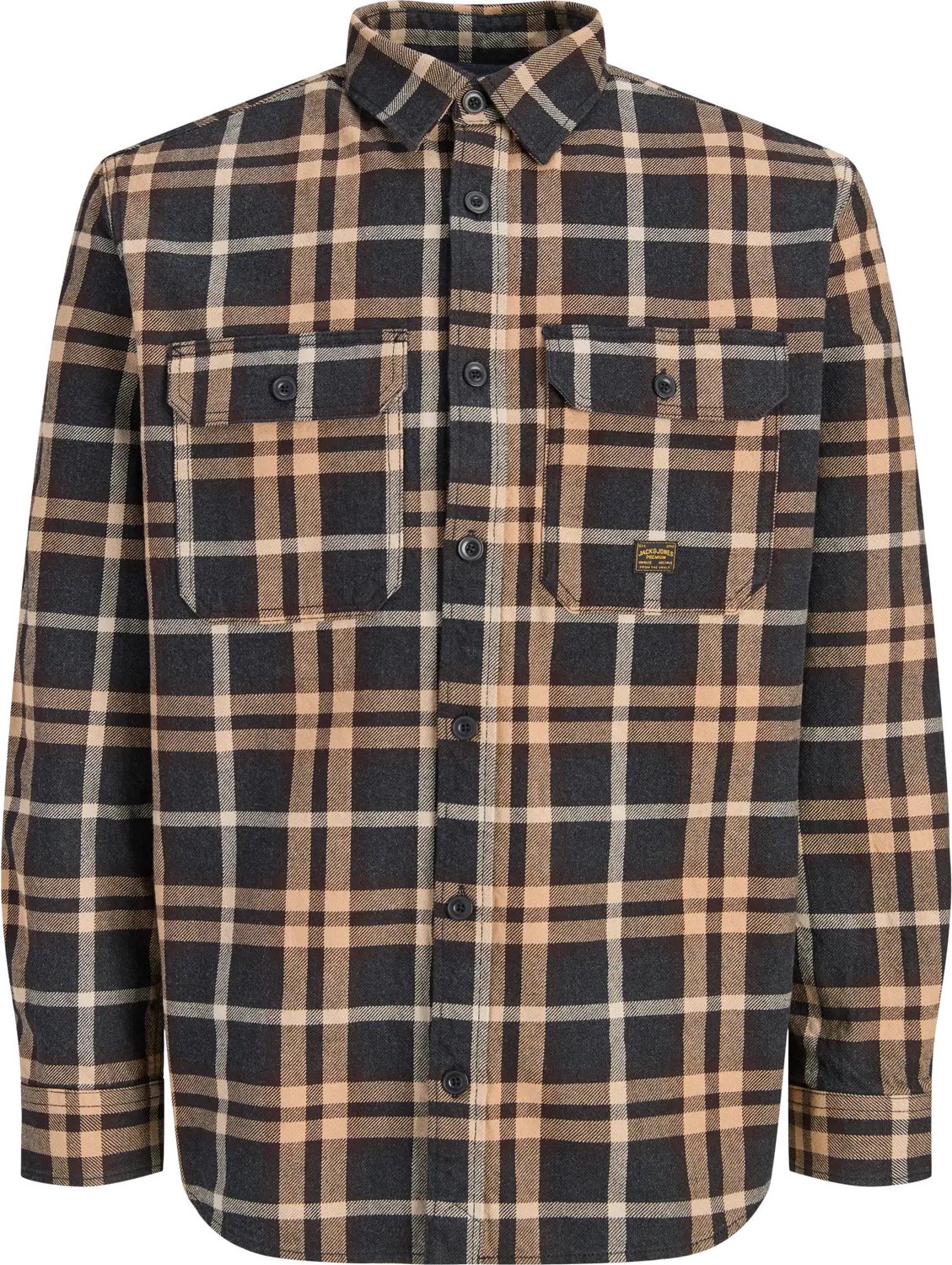 Ivy check overshirt regular fit - twill - bruin (ganache)