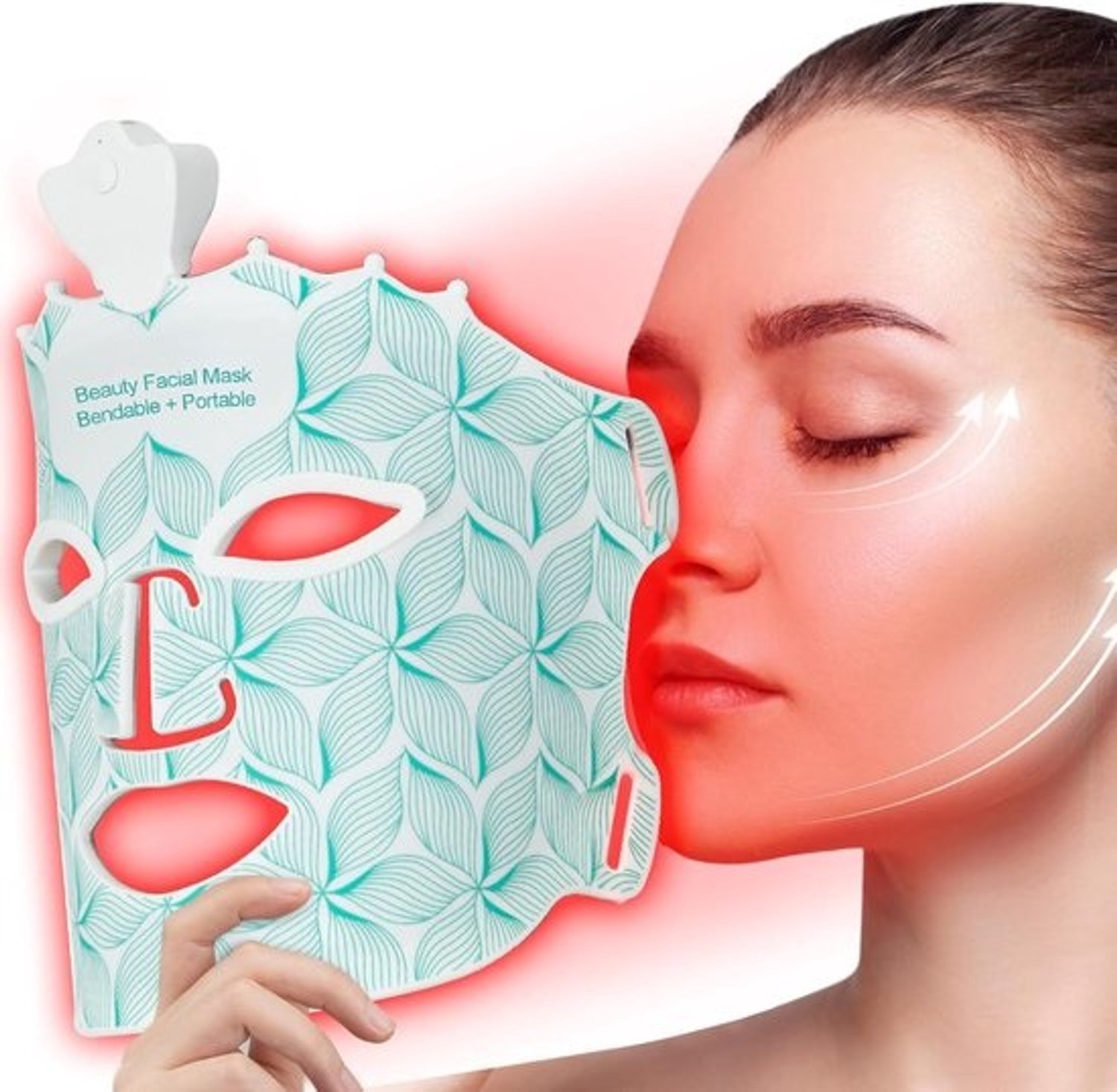 Gezichtsmasker - Gezichtsbehandeling - Huidverzorging - 7 kleuren - licht - Draadloos - oplaadbaar - Wit