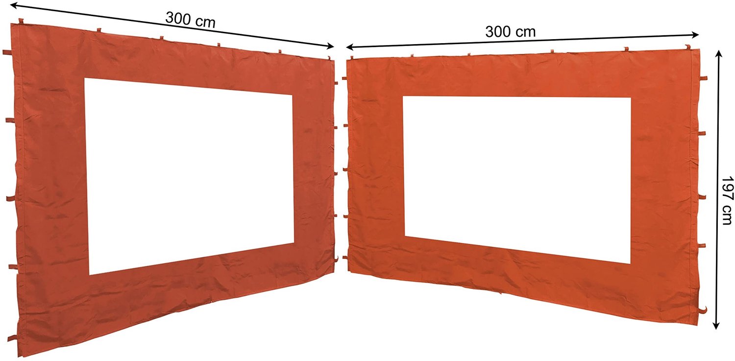 Set van 2 Zijkanten met PVC Raam voor Paviljoen 3x3m