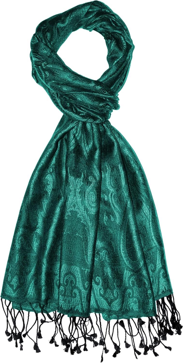 Lorenzo Cana Zijden Sjaal Jacquard Paisley Petrol Turquoise