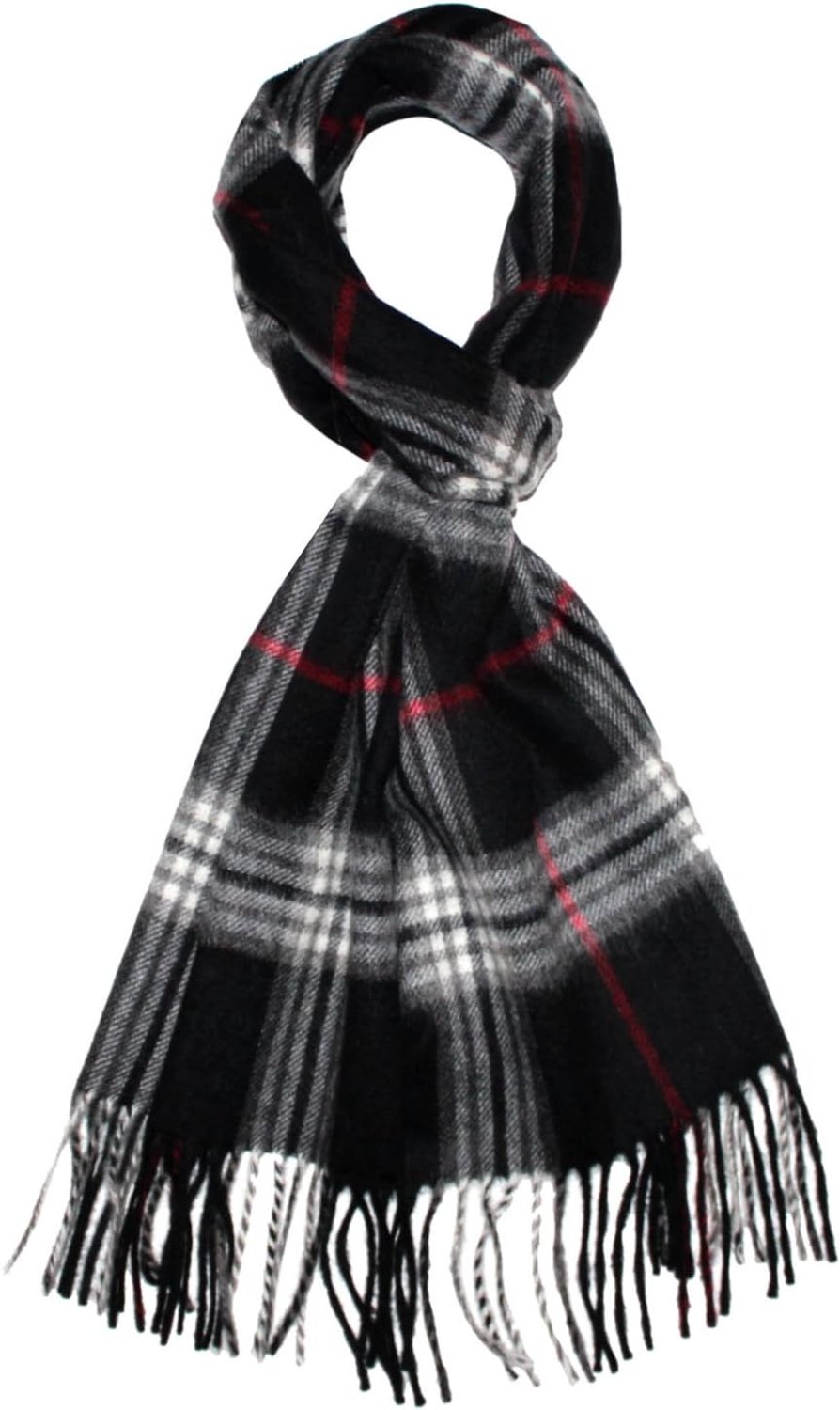 Luxe Cashmere Sjaal Heren - Zwart, Wit, Rood - 100% Kasjmier