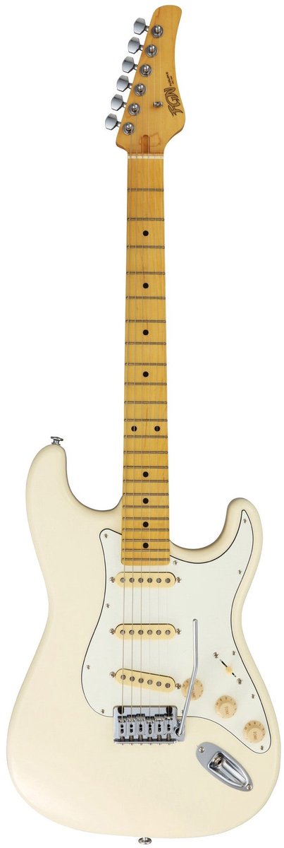 FGN Boundary ST elektrische gitaar Olympic White 3 FGN Singlecoils incl. gigbag