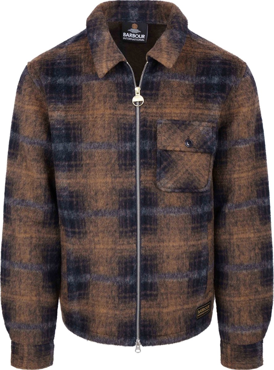 Barbour International Overshirt Oswald Donkerblauw (navy) Camel
