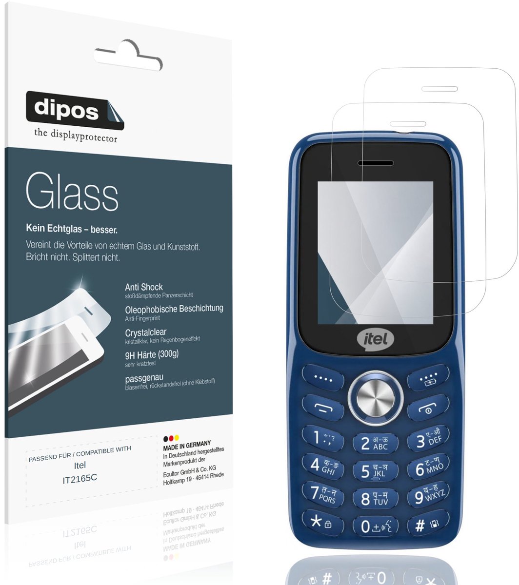 dipos – 2x Pantserfolie geschikt voor Itel IT2165C | 9H Screenprotector