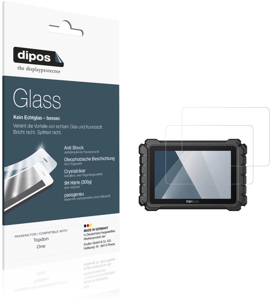 dipos – 2x Pantserfolie geschikt voor Topdon One | 9H Screenprotector