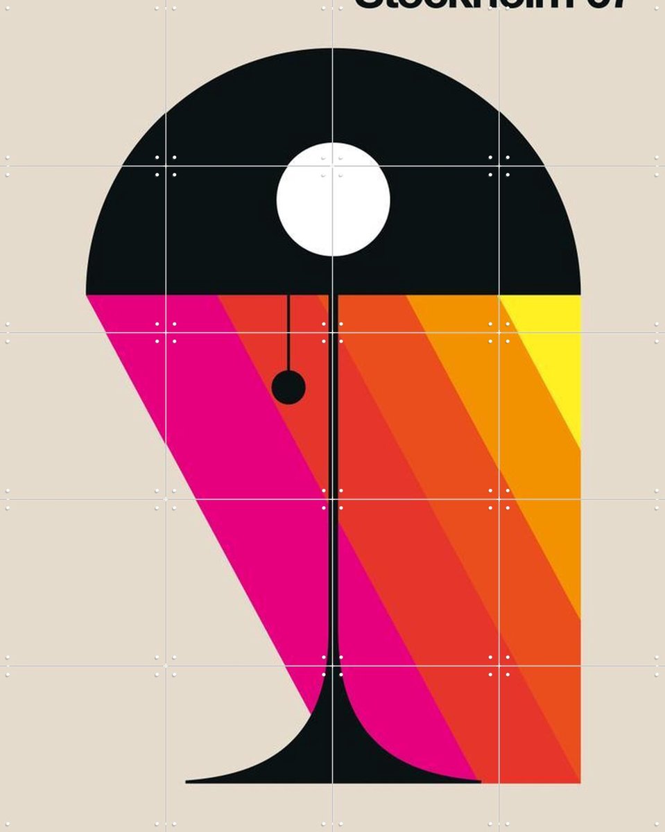 IXXI Stockholm 67, Bo Lundberg - 80 x 100 cm - Gratis ophangtool - Grote wanddecoratie en posters - Geometrische Kunst, Abstract, Illustraties