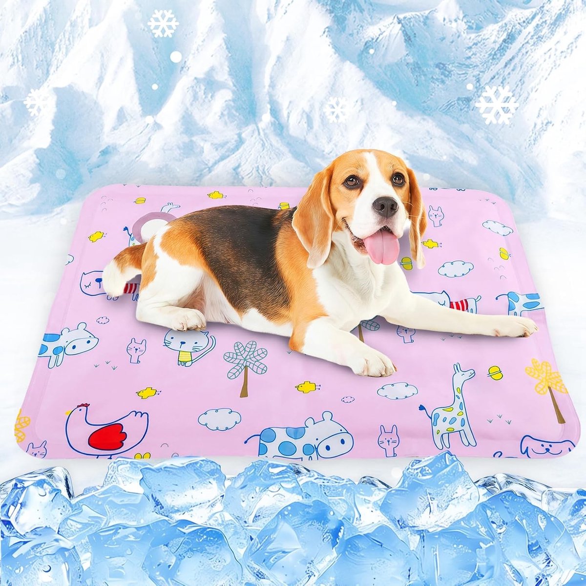 Honden- en kattenkoelmat 60 x 90 cm, ideale koelmat voor huisdieren, perfect voor binnen, buiten en op reis