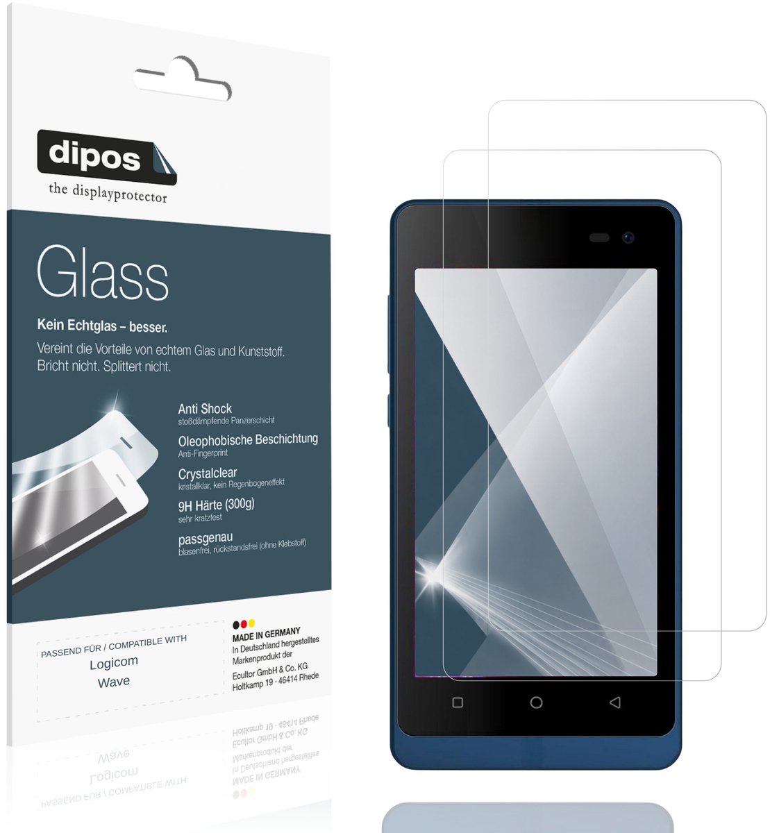dipos – 2x Pantserfolie geschikt voor Logicom Wave | 9H Screenprotector