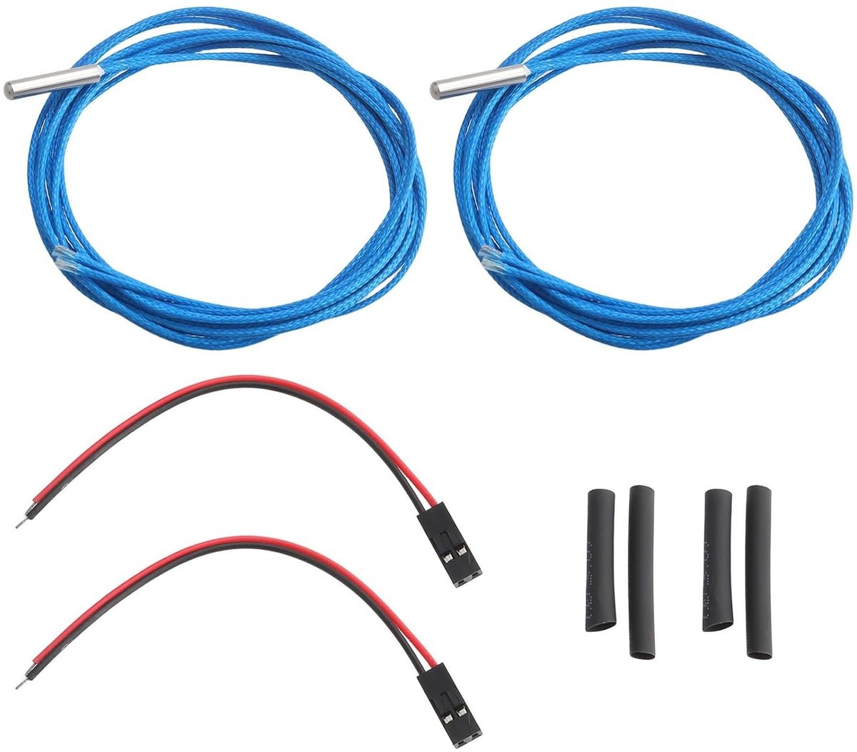 2-pack 3D-printer thermistors met 1 m kabel, 3 x 15 mm, geschikt voor E3D V6 en Voron Trident, hoge precisie en temperatuurgevoeligheid