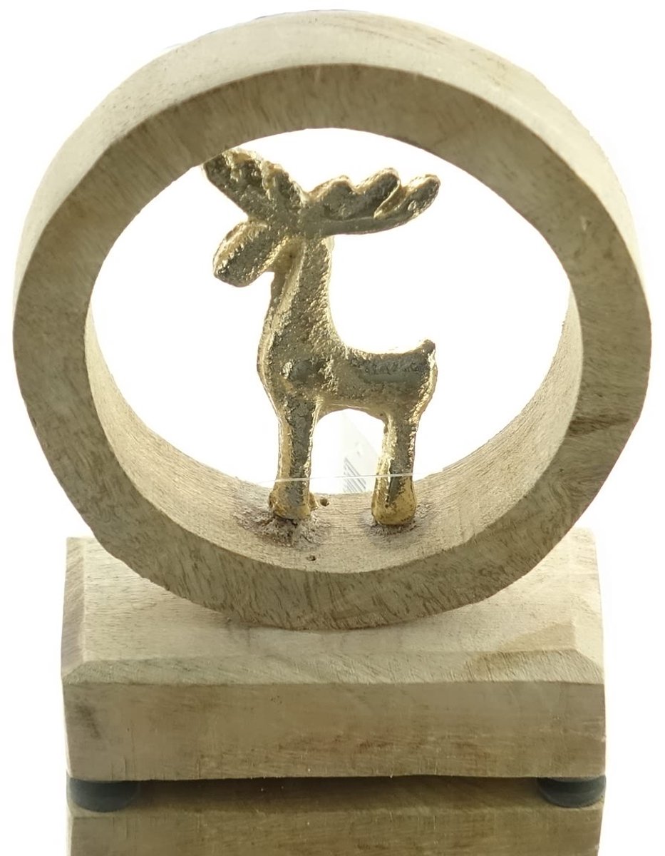 Gasper kerstdecoratie Mahola hert goudkleurig 15 cm