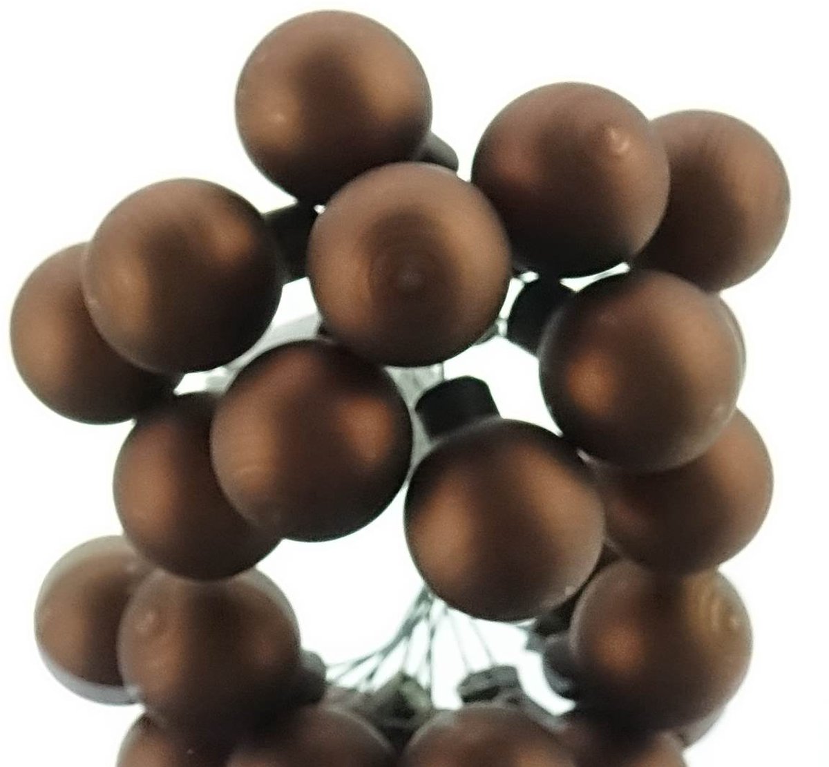 Kaemingk Mini-kerstballen Bruin mat aan draad Ø 2,5 cm - glas