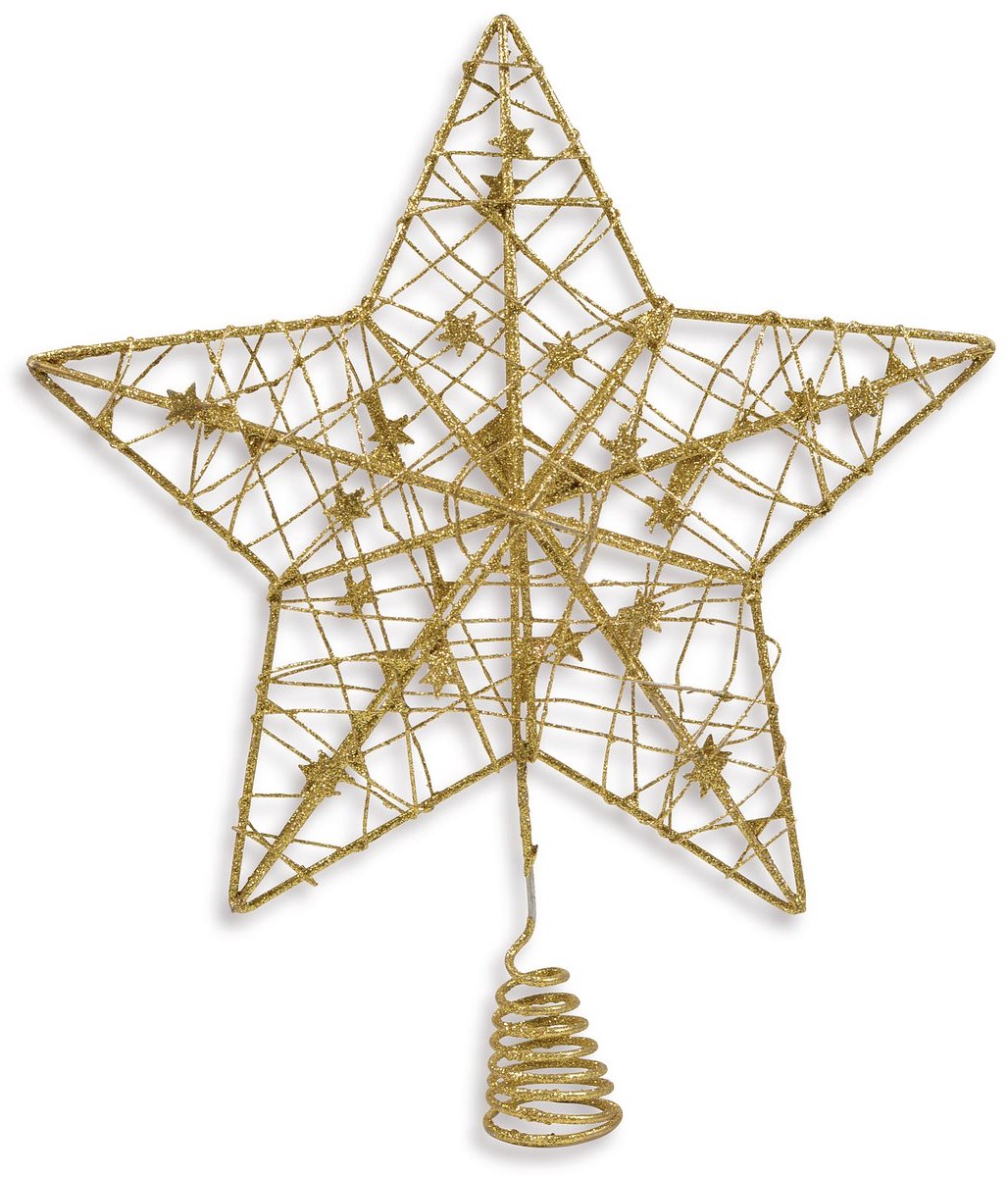 Kerstboompiek Tussen de Sterren Goud 24 cm Metaal