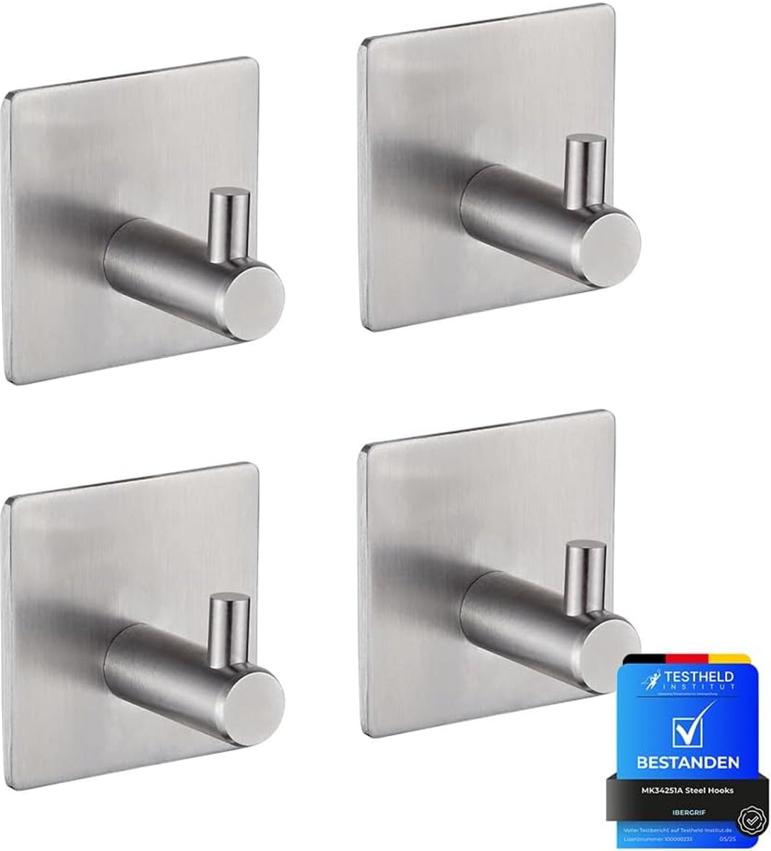 Handdoekhouder - Set van 4 - Zonder Boren