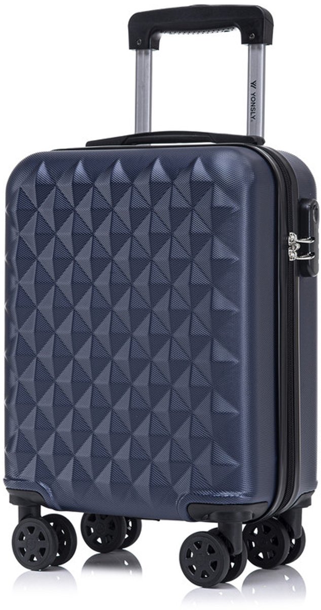YONSLY Handbagage Koffer - 46x31x20 cm - Reiskoffer 25L - Donkerblauw