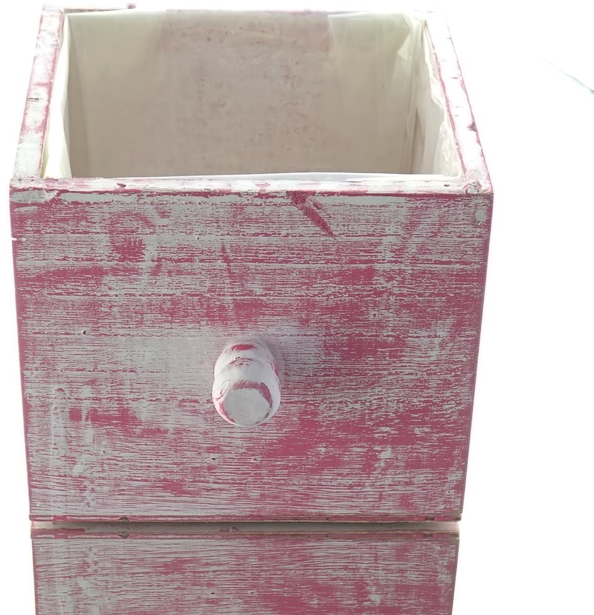 Scheulen Plantenbak Ladevorm M Magenta Wit 14 x 14 cm - Hout