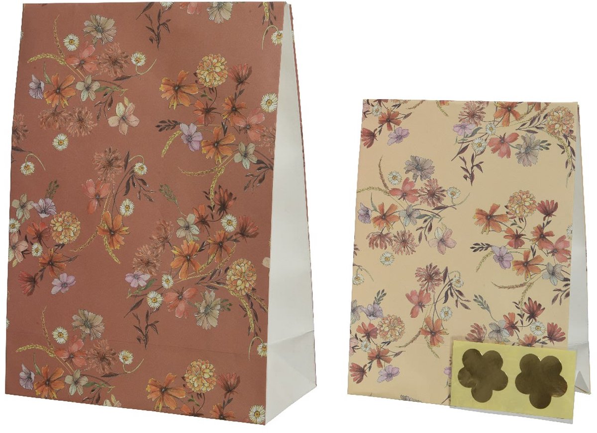 Kaemingk cadeautasjes bloemmotief 2 formaten papier