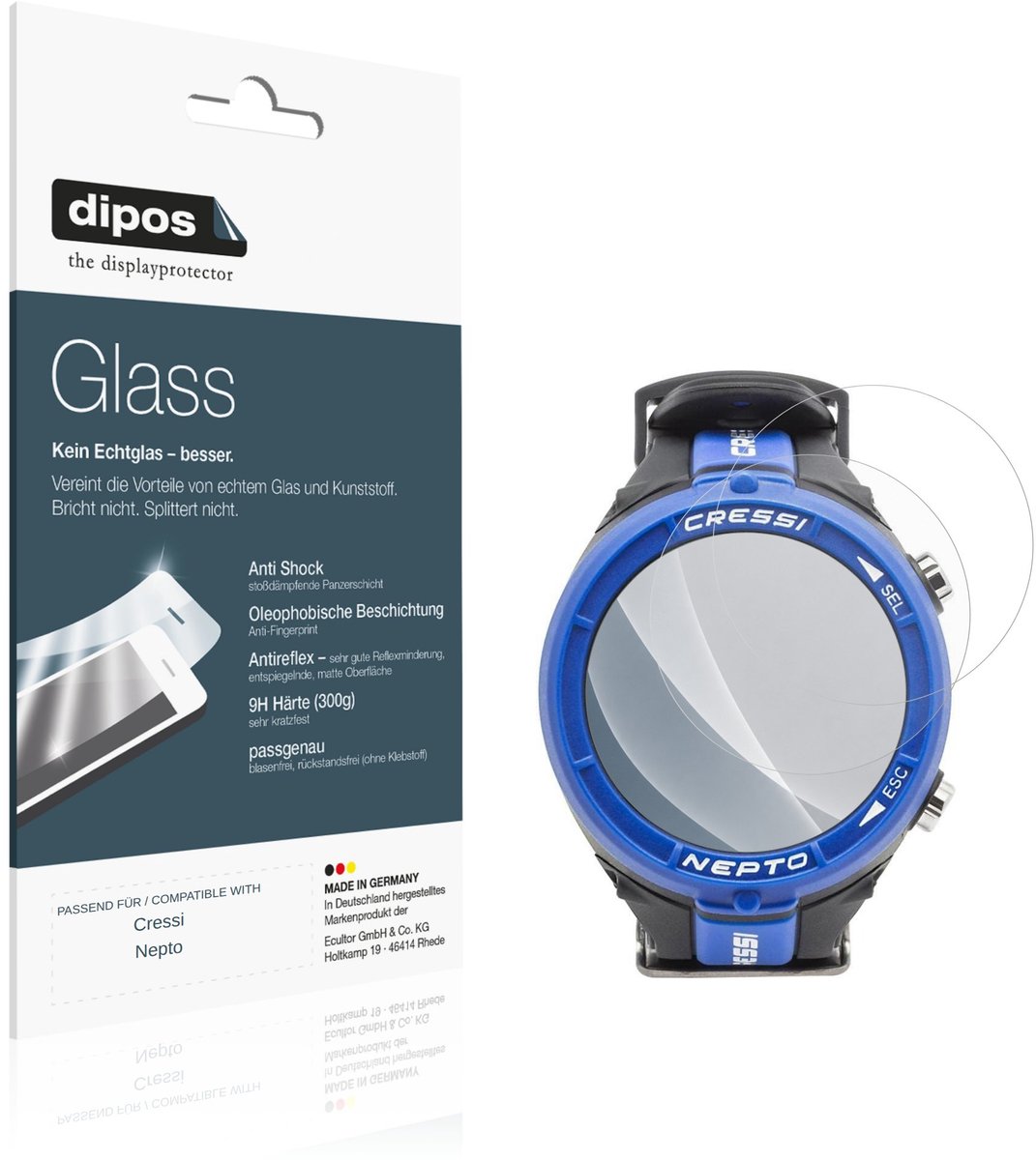 dipos – 2x Matte Pantserfolie geschikt voor Cressi Nepto | 9H Screenprotector