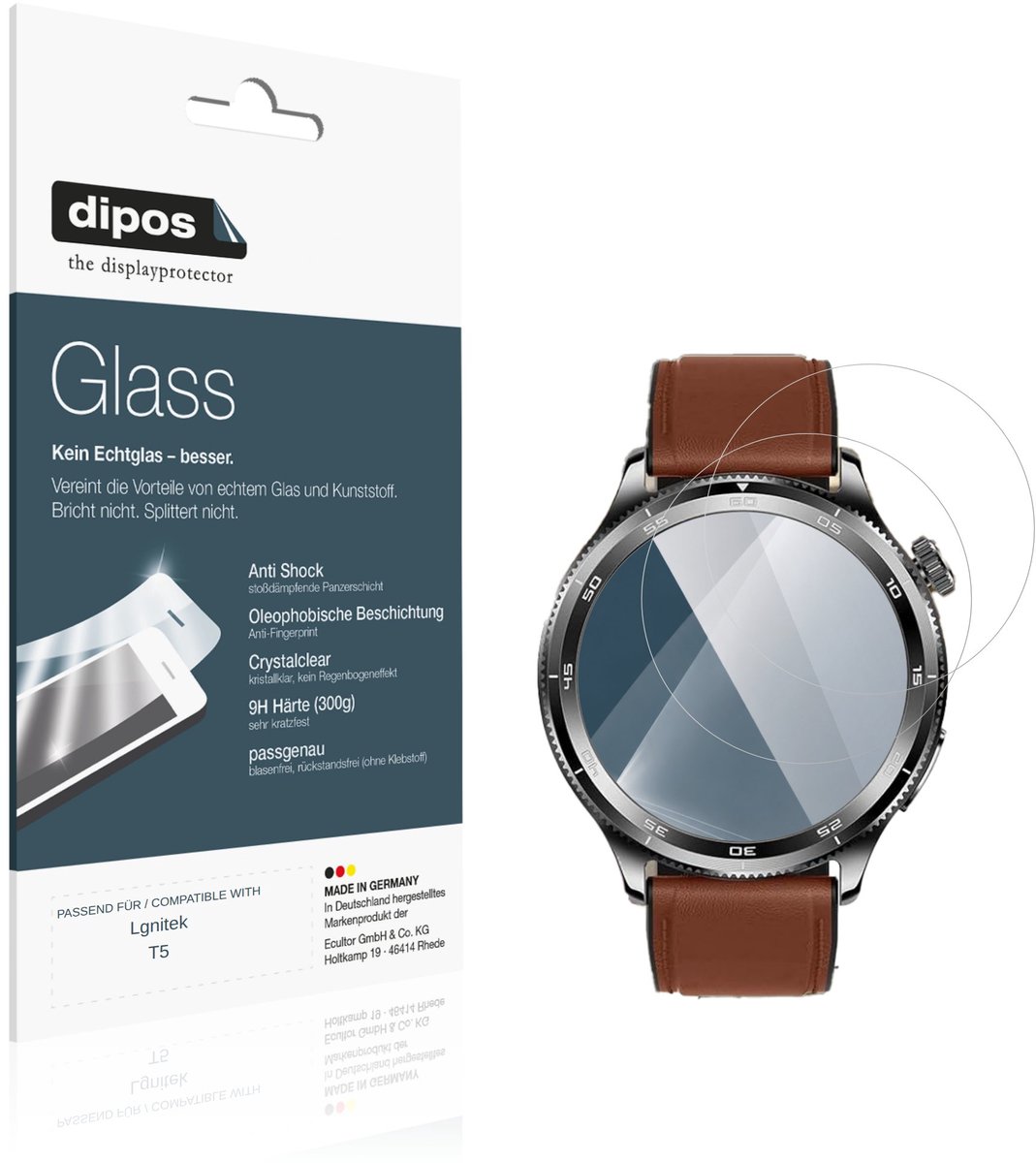dipos – 2x Pantserfolie geschikt voor Lgnitek T5 | 9H Screenprotector