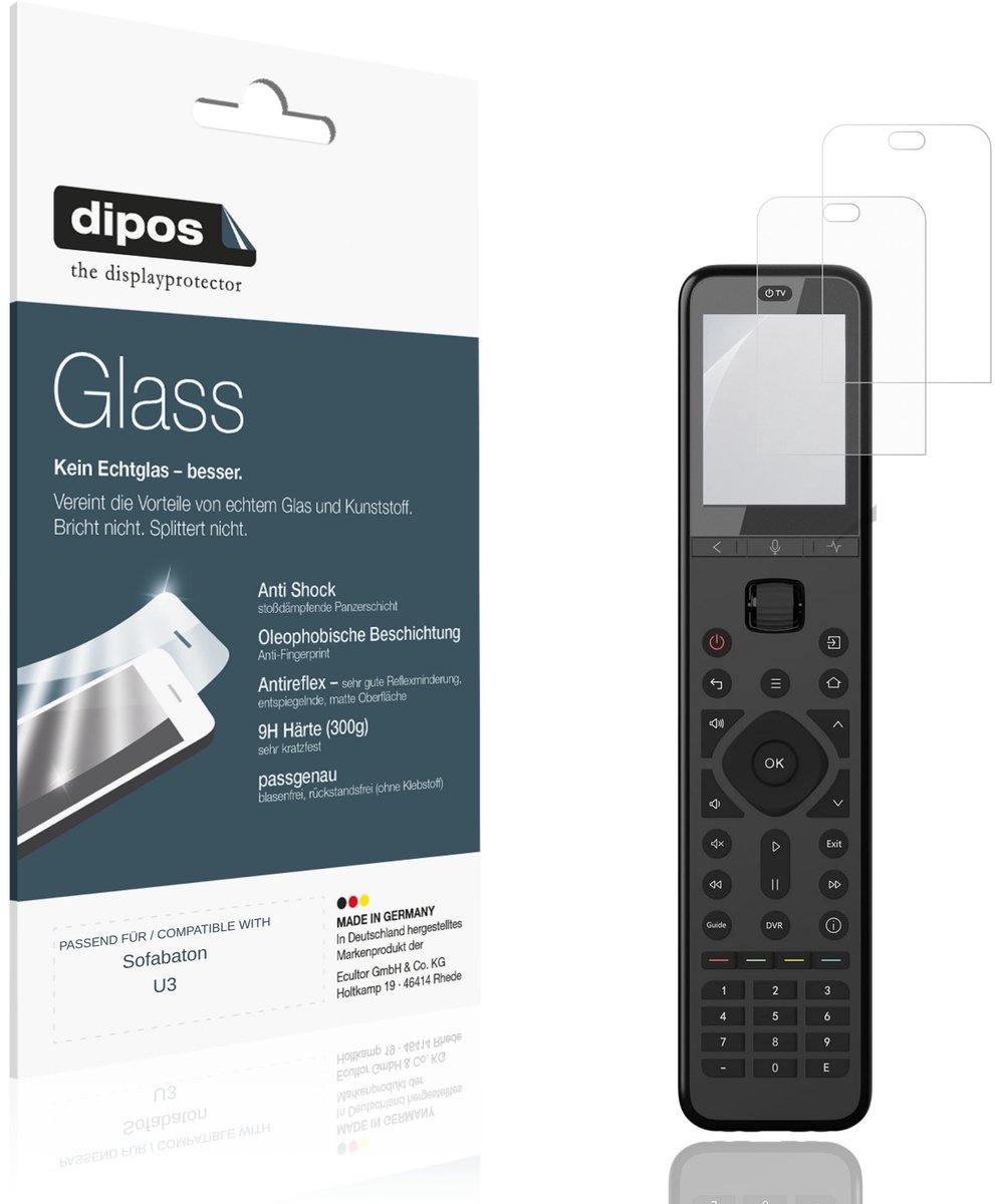 dipos – 2x Matte Pantserfolie geschikt voor Sofabaton U3 | 9H Screenprotector