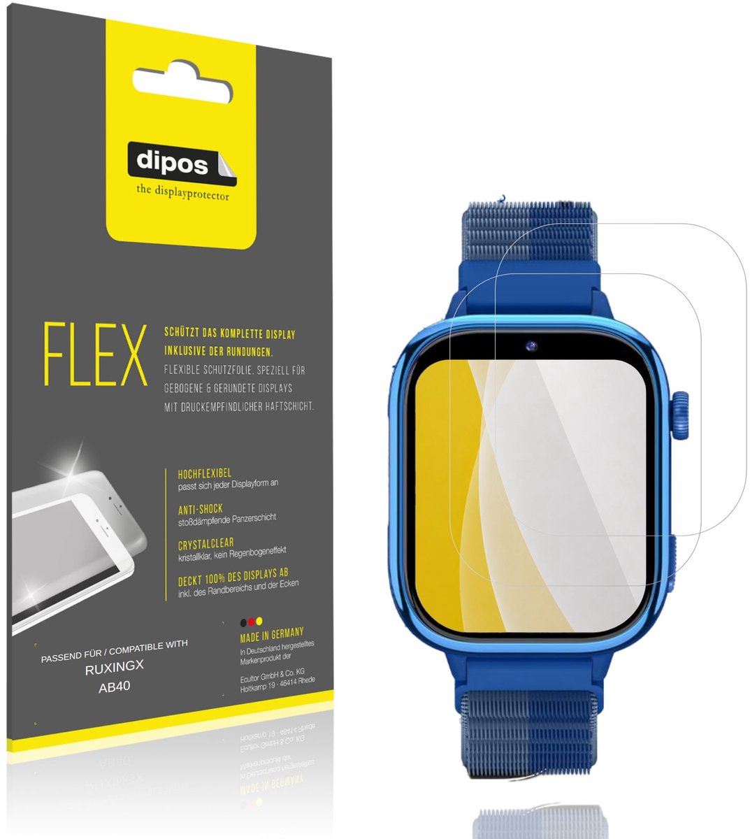 dipos – 2x Beschermfolie geschikt voor RUXINGX AB40 | 3D Full Cover Screenprotector | 100% Passend