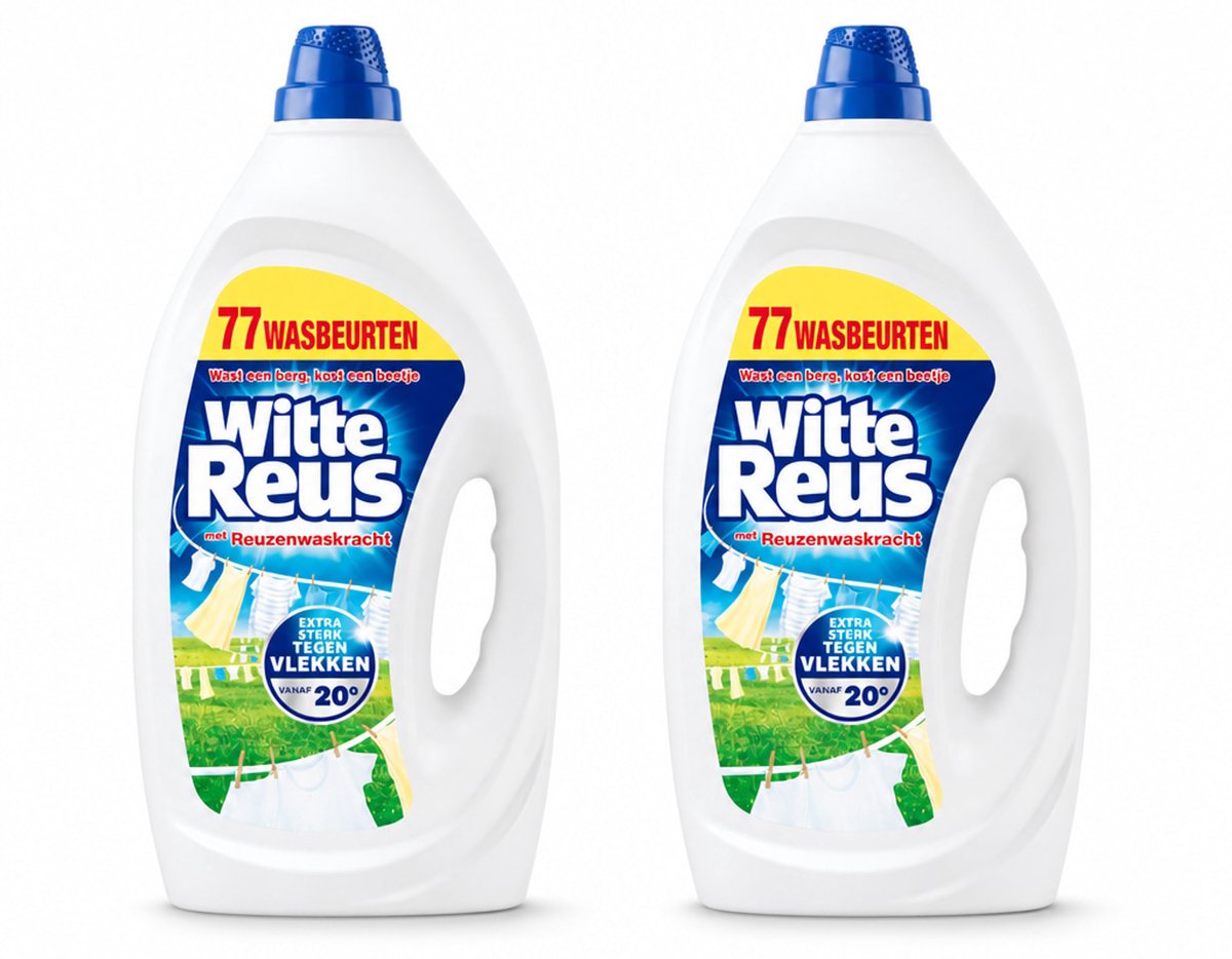 2 x Witte Reus - Vloeibaar Wasmiddel - Witte Was - 77 Wasbeurten - Bulkverpakking - 2 stuks