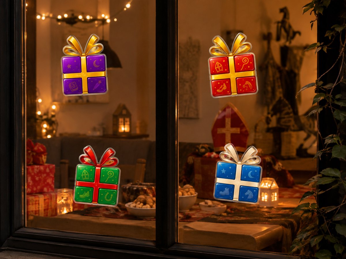 Sinterklaas Cadeautjes Sticker Set – 40 x 40 cm