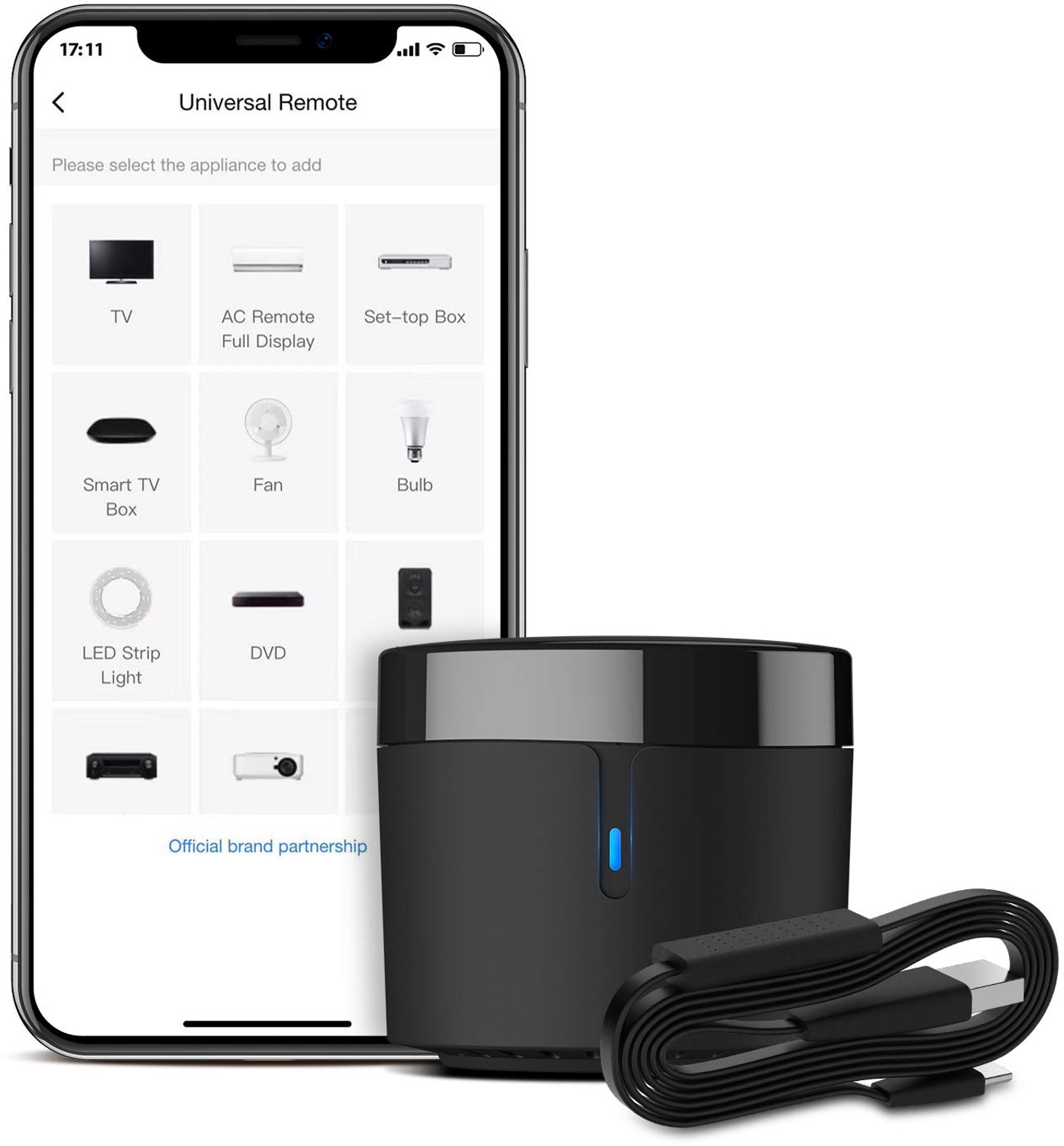 slimme afstandsbediening en sensorkabel Set S, Universele IR-afstandsbedieningshub met Temperatuur vochtigheid monitor USB-kabel, compatibel met