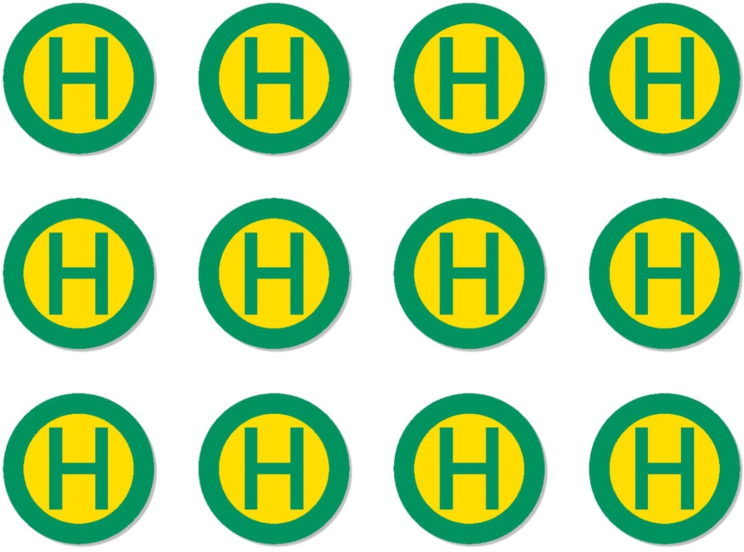 Sticker 25 mm - 12 stuks - bushalte Z-224 (groen/geel) - waterdicht en UV-bestendig - ServiceTopper