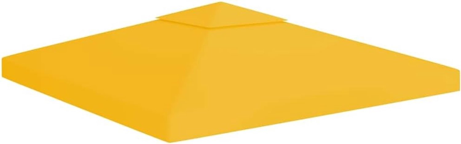 Paviljoen vervangingsdak 3 x 3 m - geel - polyester met pvc-coating - weerbestendig zeil met schoorsteenafvoer - m-winkel