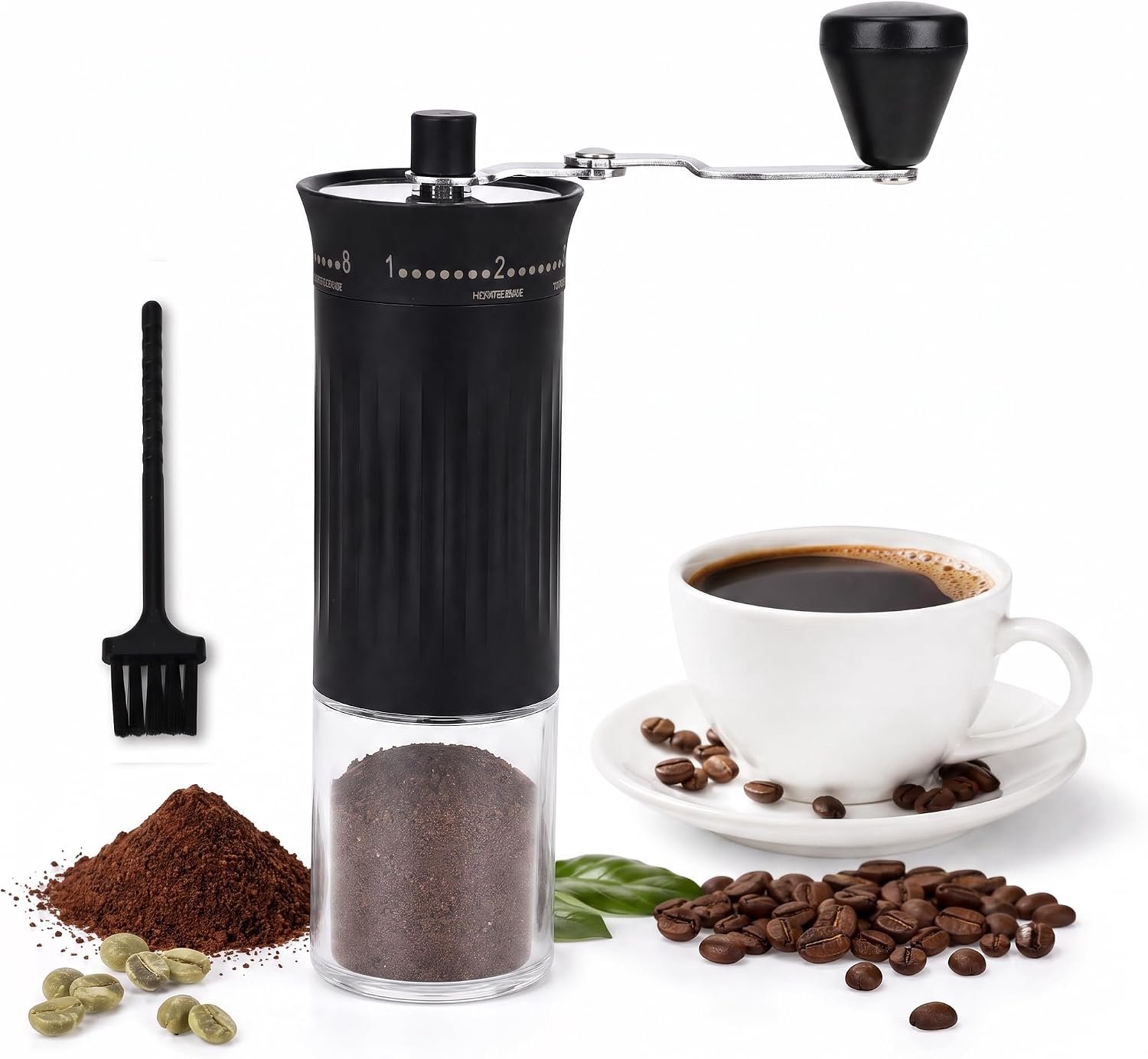 Handmatige koffiemolen 30 g - conisch keramisch maalwerk - 56 instelbare standen - voor espresso en pour-over - ServiceTopper