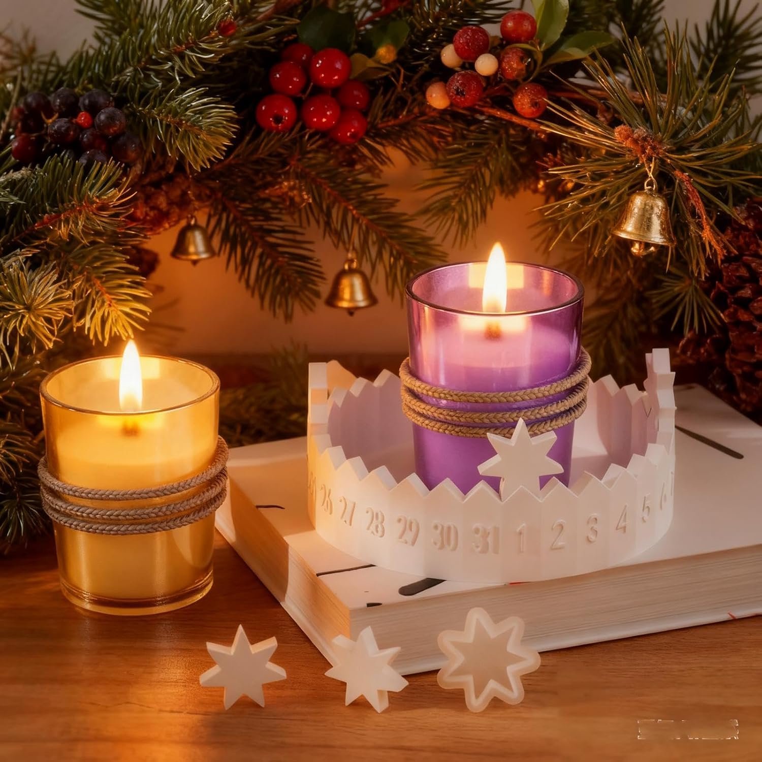 Gietvormen adventskrans set - siliconen - voor adventskalender - creatief decoreren m-winkel - m-winkel – foto 2