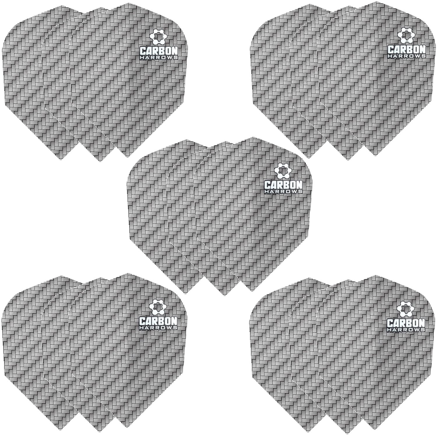 Carbon Dart-vluchten | 5 x sets dartvluchten (in totaal 15 vluchten) I 100 micron dartvluchten I Premium extra sterk gemaakt in Groot-Brittannië I Professionele dartaccessoires