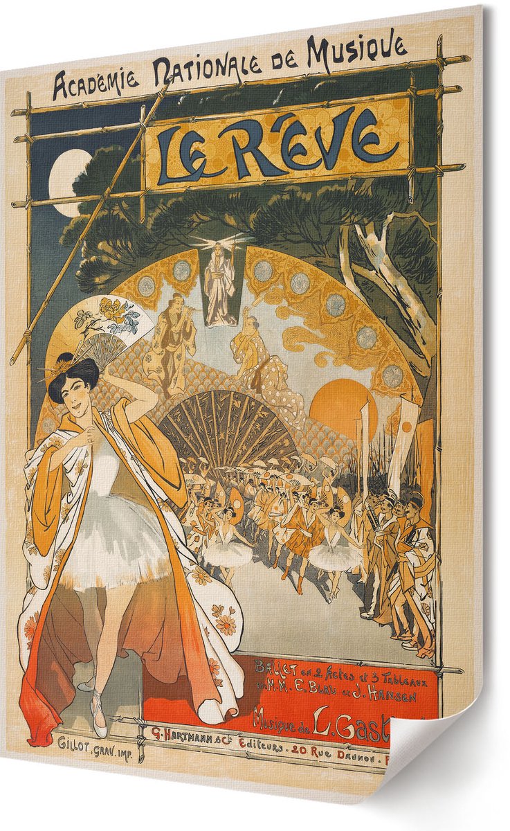 Coloray Polycanvas Wandposter - Droom, Poster - 420 x 594 - Oranje Decoratie - Rechthoek - Wandkunstwerk - Woonkamer, Slaapkamer, Kantoor - Klassiek