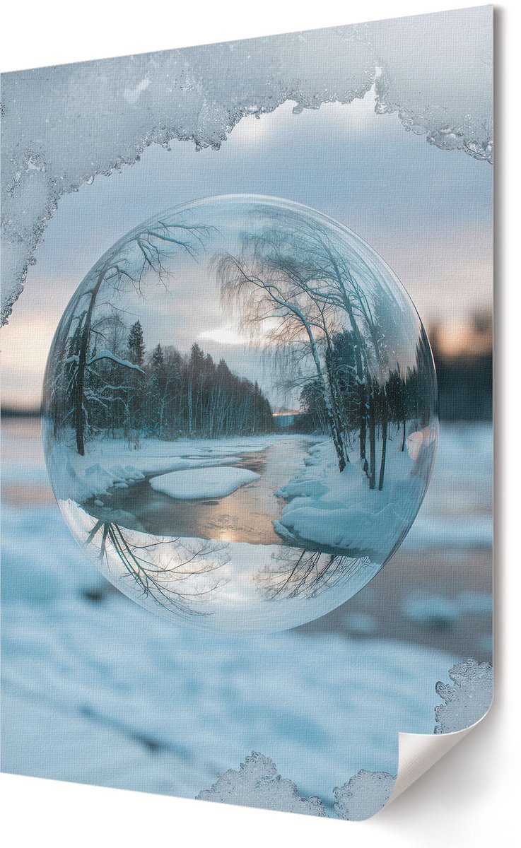 Coloray Polycanvas Wandposter - Wintermagie, Fotografie - 594 x 840 - Blauw Wandposter - Rechthoek - Canvasposter - Woonkamer - Klassiek