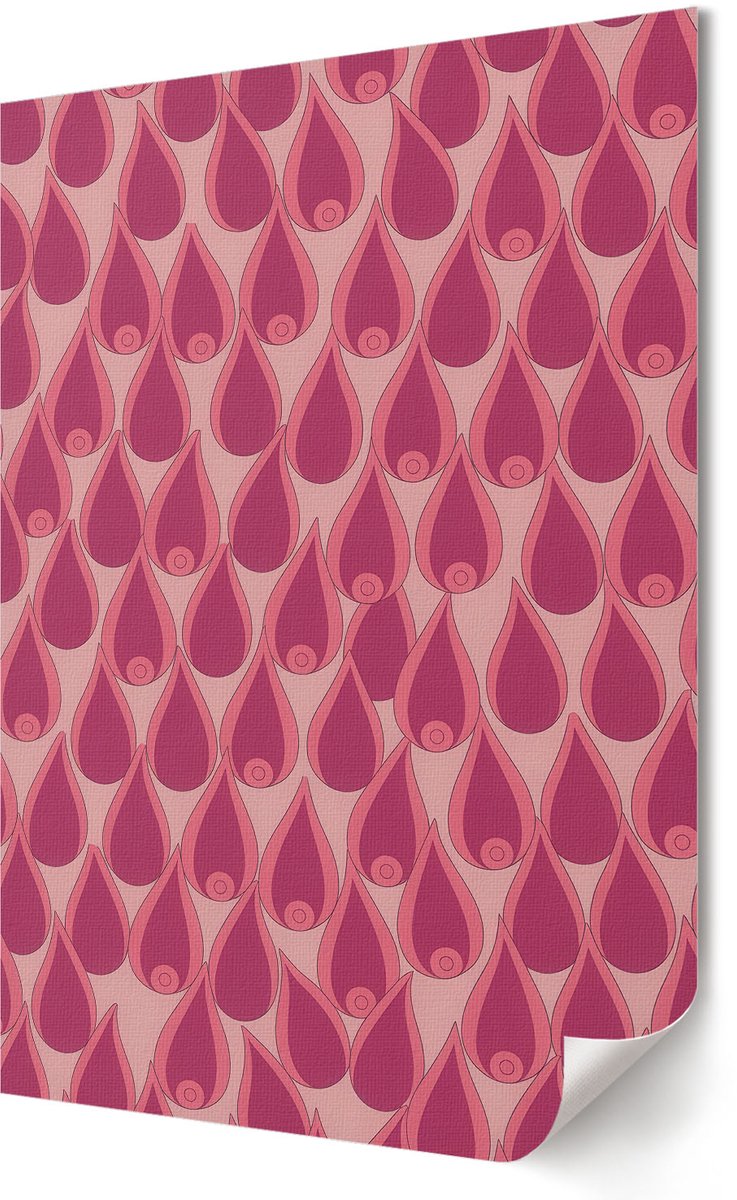 Coloray Polycanvas Wandposter - Geometrische Gevel, Wit - A2 - Zwart-wit Wandposter - Rechthoek - Wandkunstwerk - Woonkamer - Minimalist