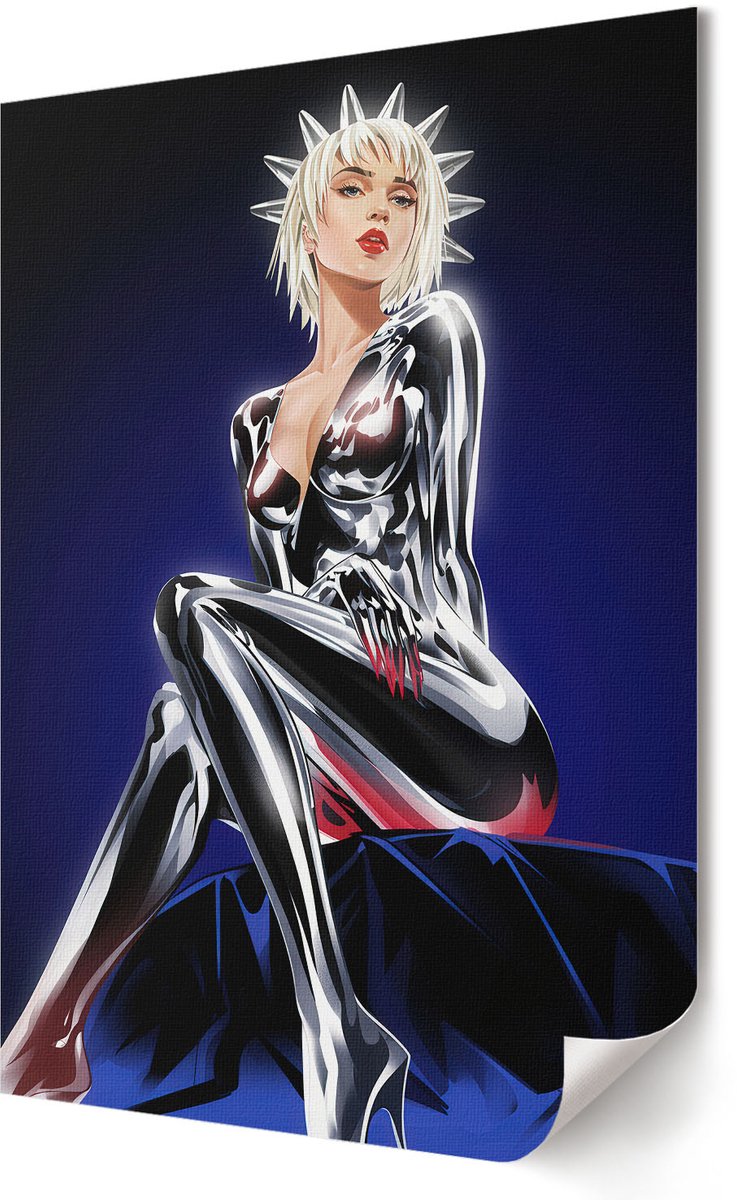 Coloray Polycanvas Poster - Futuristisch Figuur, Illustratie - 420 x 594 - Zwart Motief - Rechthoek - Kunstposter - Woonkamer, Slaapkamer, Kantoor - Popcultuur