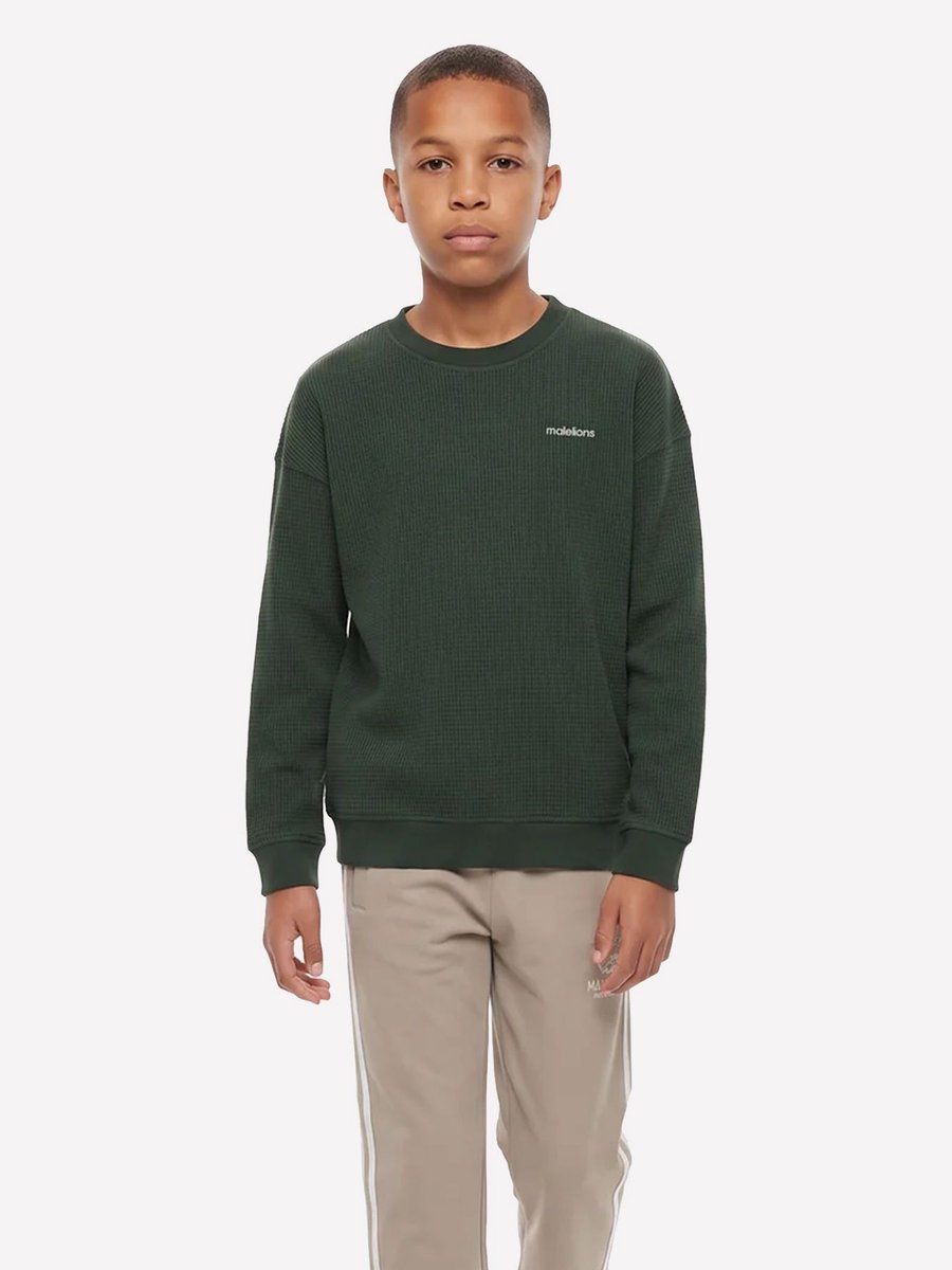 Malelions Junior Relaxed Basic Waffle Sweater