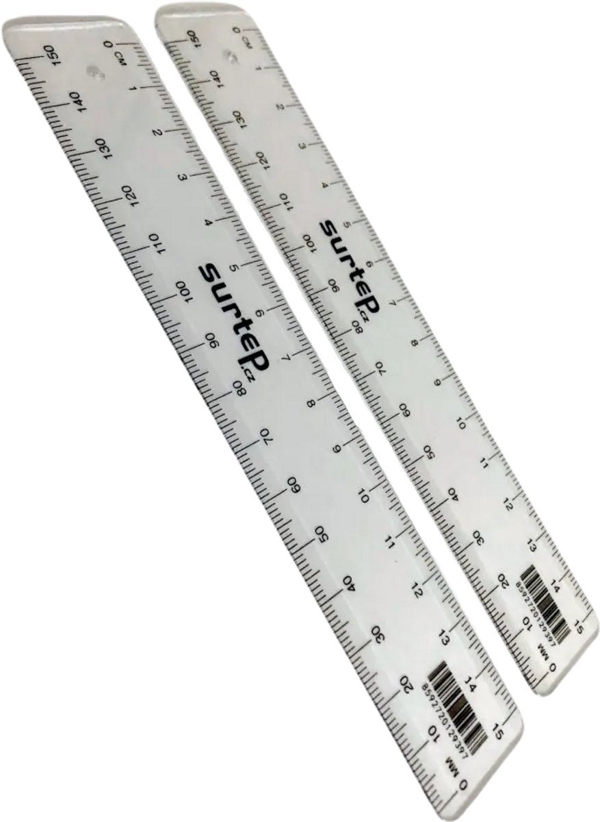 Surtep liniaal 15 cm Standart, transparant