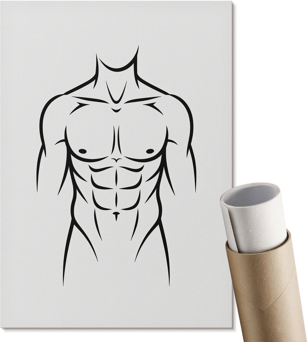 Coloray Polycanvas Wandposter - Vertrouwen, Illustratie - A2 - Blauw Illustratie - Rechthoek - Muurkunst - Woonkamer, Slaapkamer, Kantoor - Expressief