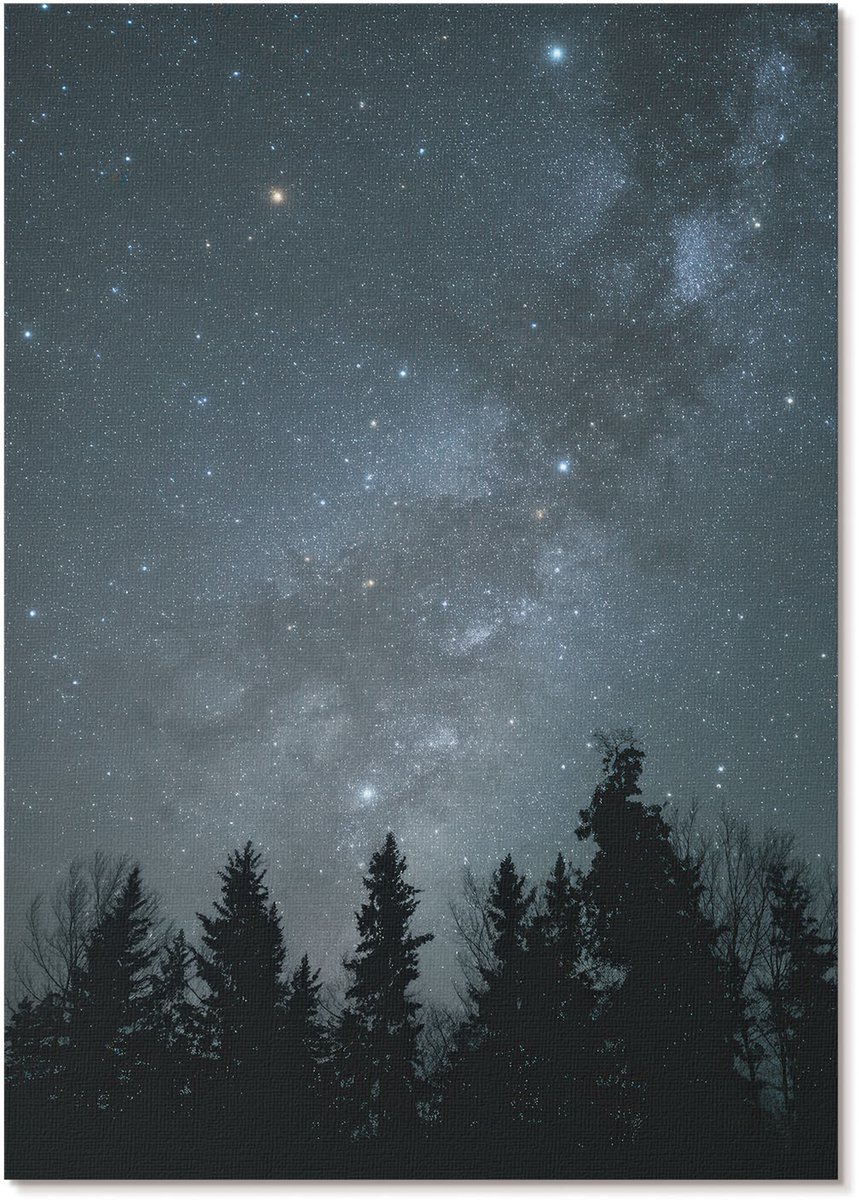 Tulup Polycanvas Wandposter - Berglandschap, Lijntekening - A3 - Zwart-wit Wandposter - Rechthoek - Interieurdecoratie - Woonkamer, Slaapkamer, Kantoor - Minimalist