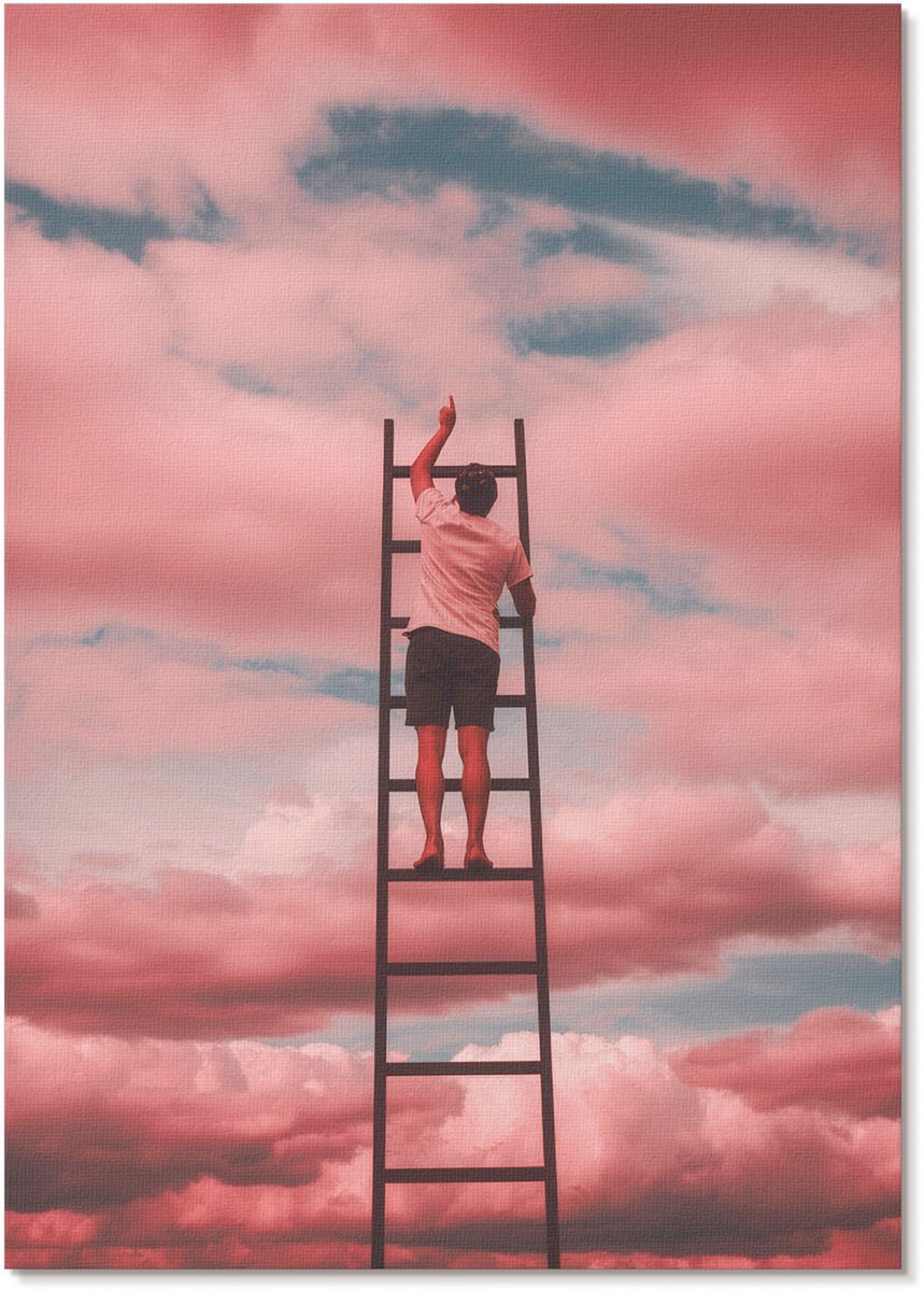 Tulup Polycanvas Poster - Reis Naar De Hemel, Fotografie - A4 - Roze Kunst - Rechthoek - Wandkunst - Woonkamer, Slaapkamer, Kantoor - Modern