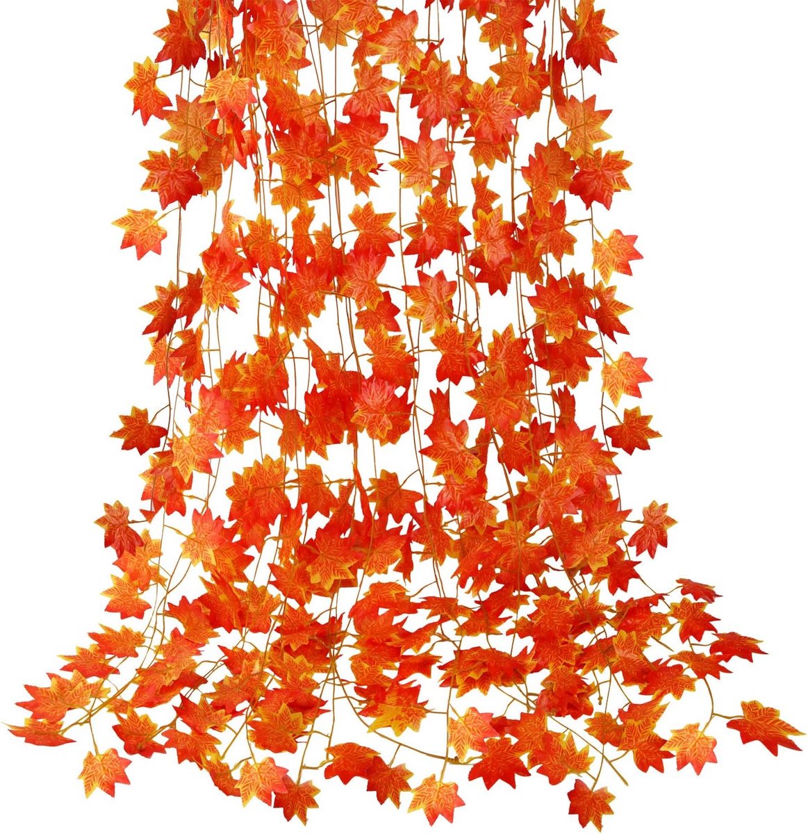 KZQ 12 stuks Herfstbladslingers – Hangende ranken – Halloween decoratie – Thanksgiving-decoratie – 2,5 M