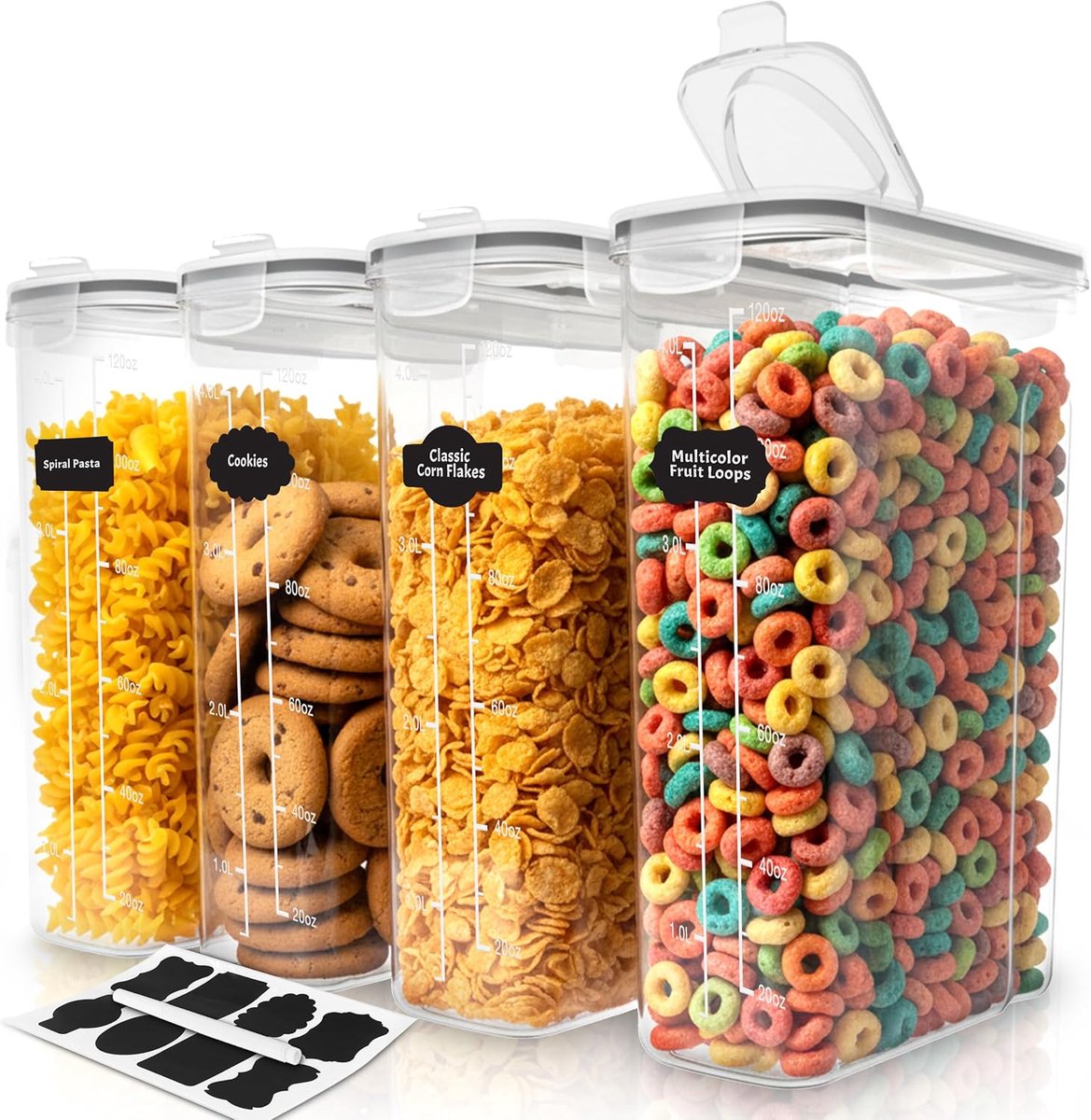 Huishoudartikel - Set van 4 - 23,9 x 11,2 x 23,9 cm - Kunststof - Lekvrij - BPA-vrij
