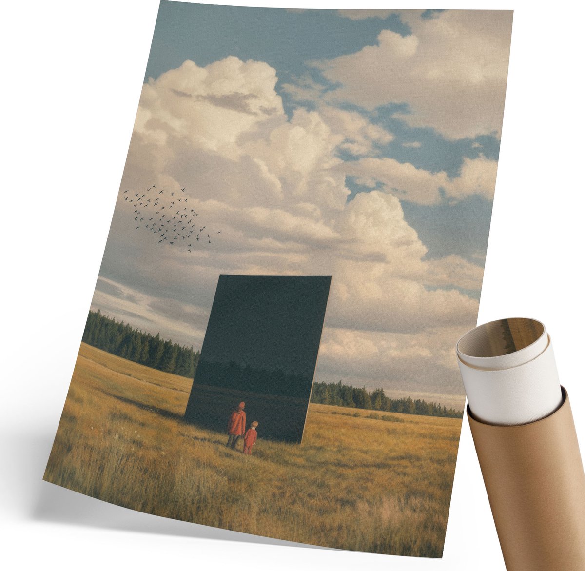 Coloray Polycanvas Wandposter - Mysterieuze Monoliet, Fotografie - 210 x 297 mm - Zwart Wanddecoratie - Rechthoek - Interieurdecoratie - Woonkamer, Slaapkamer, Kantoor - Modern