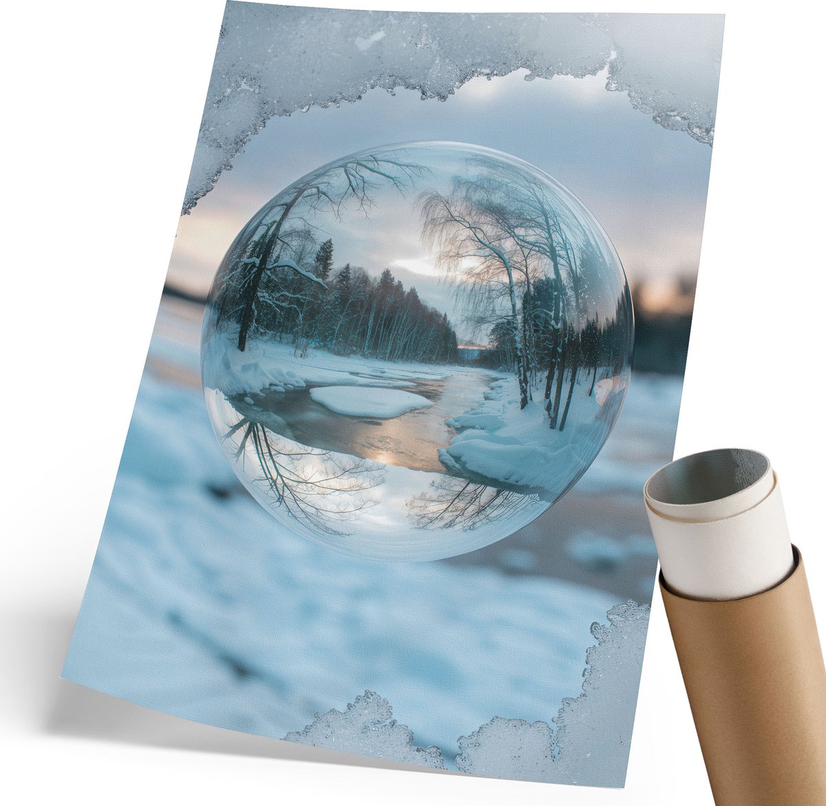 Coloray Polycanvas Wandposter - Wintermagie, Fotografie - 210 x 297 mm - Blauw Wandposter - Rechthoek - Muurkunst - Woonkamer, Slaapkamer, Kantoor - Klassiek