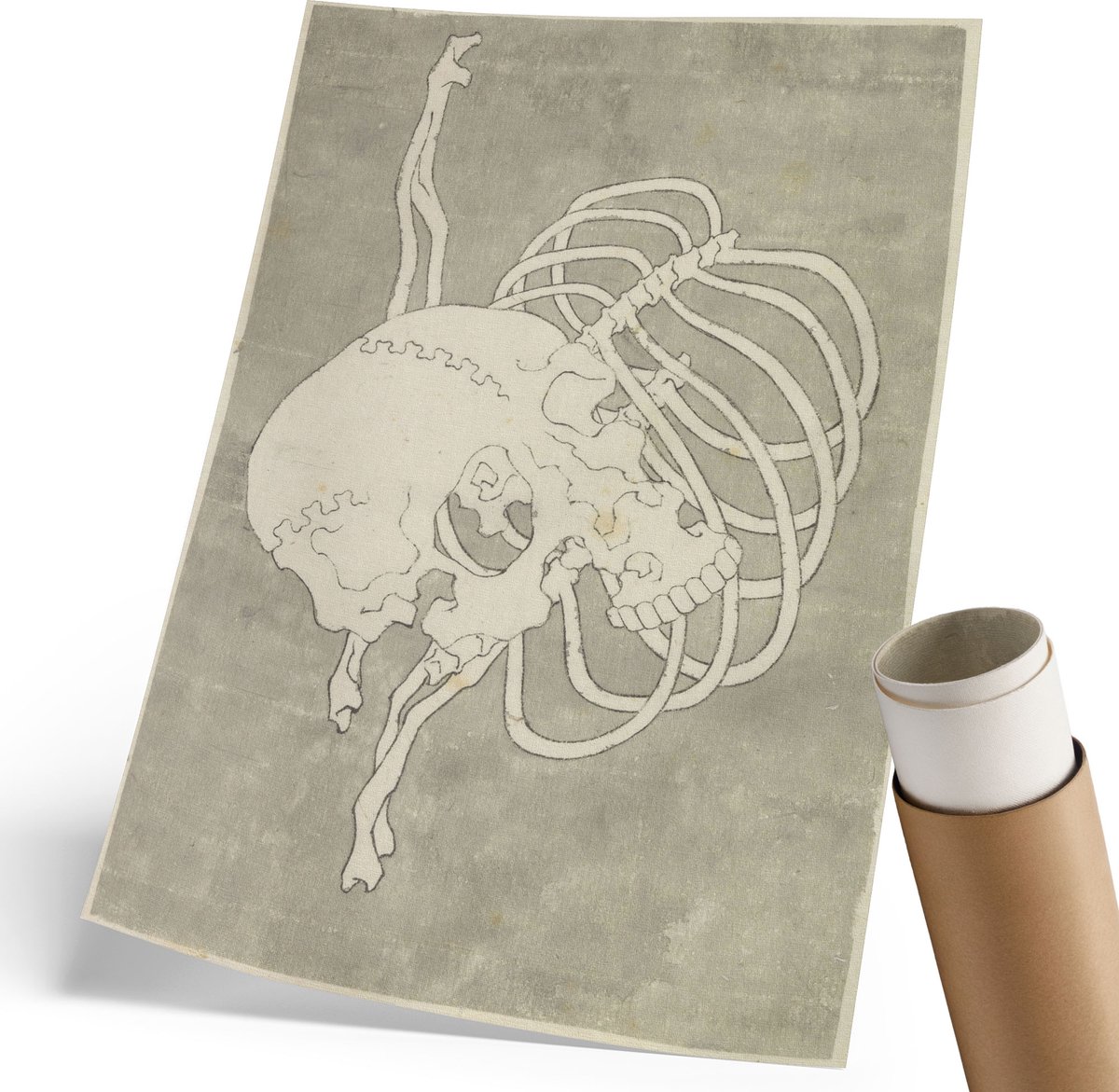 Wallfluent Polycanvas Wandposter - Bierthema, Illustratie - 297 x 420 mm - Geel Design - Rechthoek - Muurkunst - Woonkamer, Slaapkamer, Kantoor - Rustiek