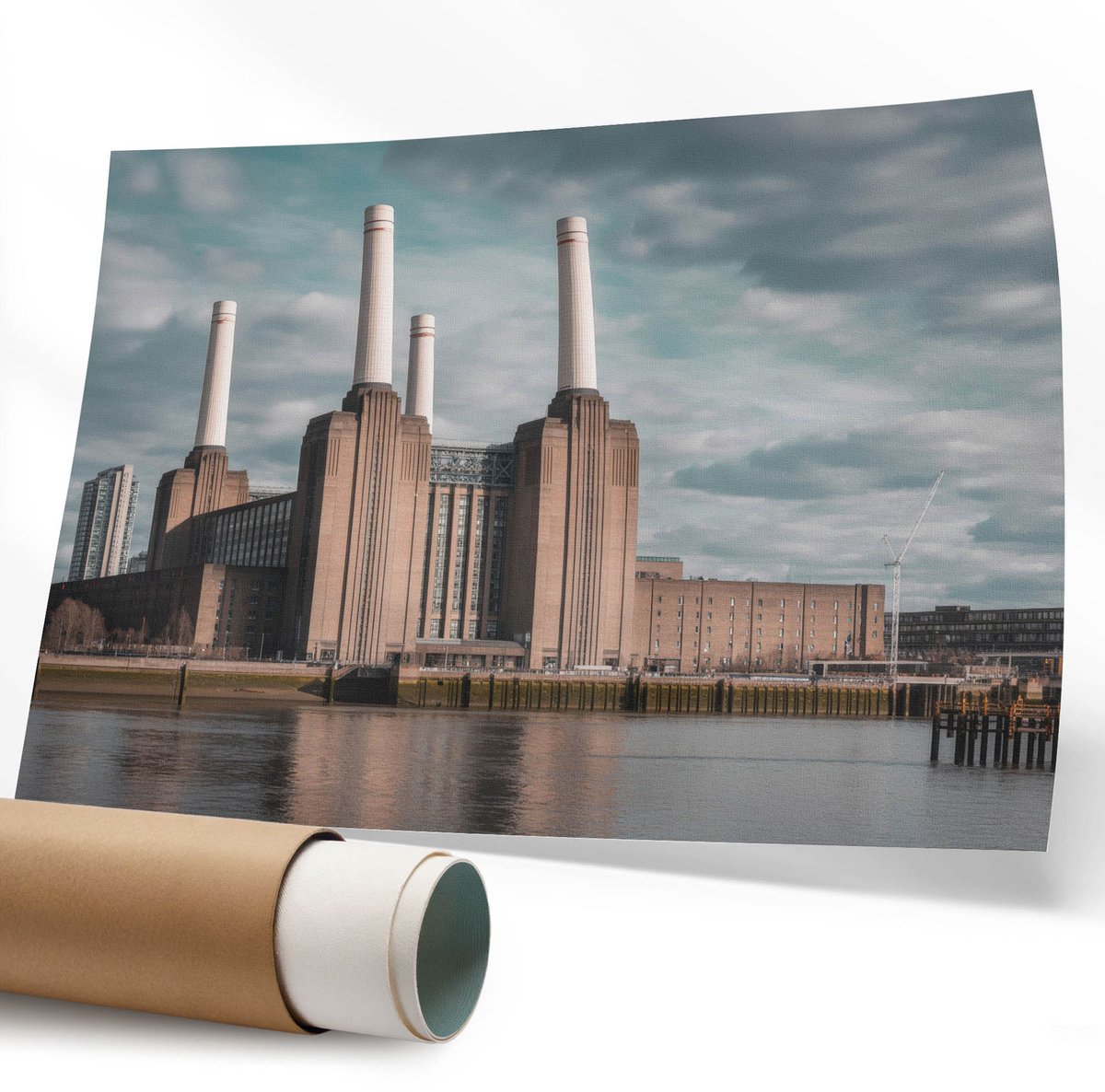 Coloray Polycanvas Wandposter – Industriële Architectuur, Grijs – 594 x 840 mm – Zwart-Wit Poster – Rechthoek – Decoratieve Wandposter – Kantoor – Klassiek