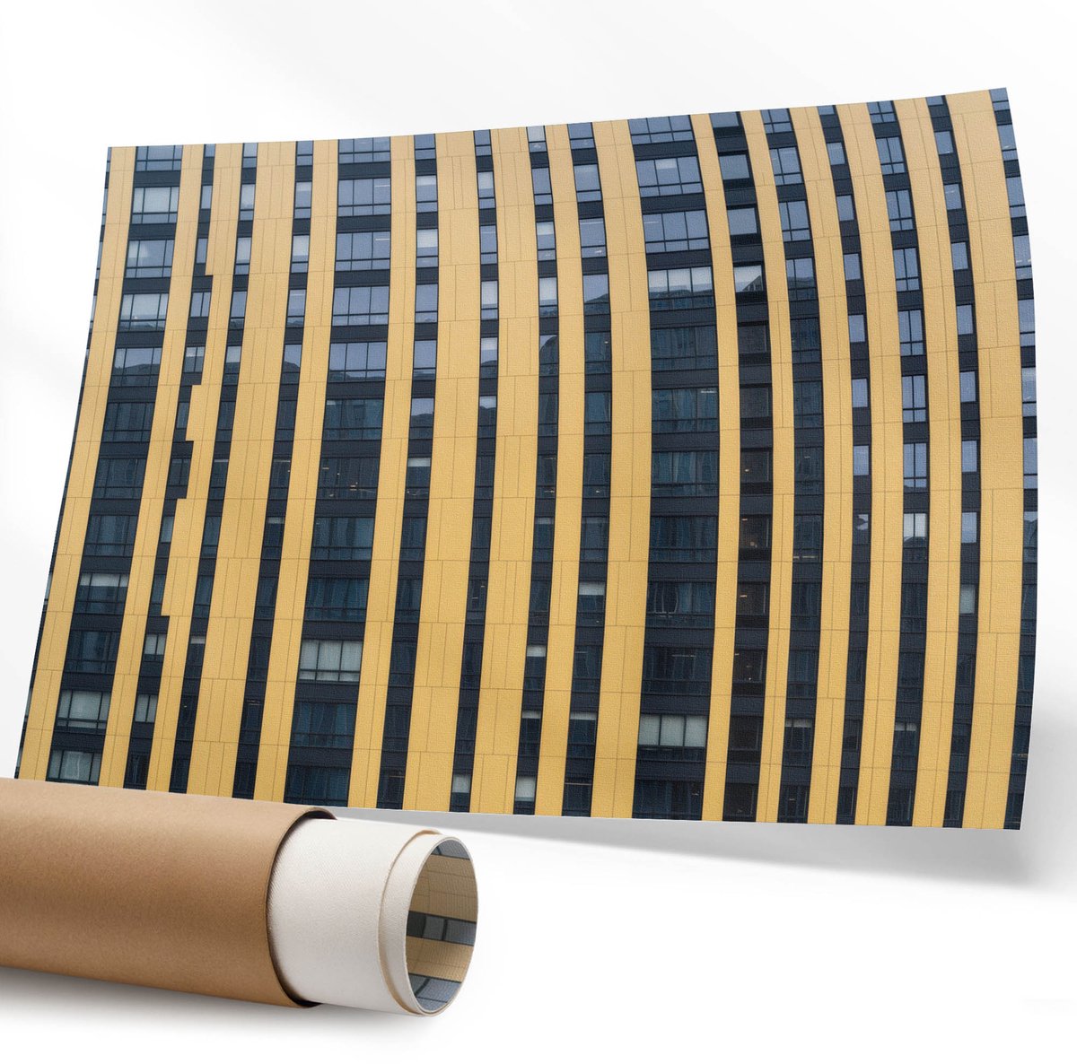 Coloray Polycanvas Wandposter - Amsterdamse Huurkazernen, Illustratie - 594 x 840 mm - Marine Poster - Rechthoek - Interieurdecoratie - Kantoor - Modern