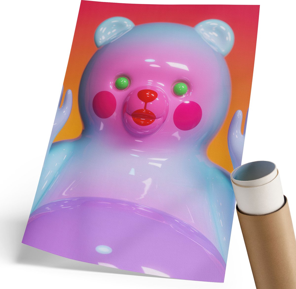 Coloray Polycanvas Wandposter - Stedelijk Westen, Oranje - 420 x 594 mm - Wit Wanddecoratie - Rechthoek - Muurdecoratie - Slaapkamer - Modern